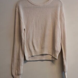 Classic Cream Rib-Knit Women's Sweater
